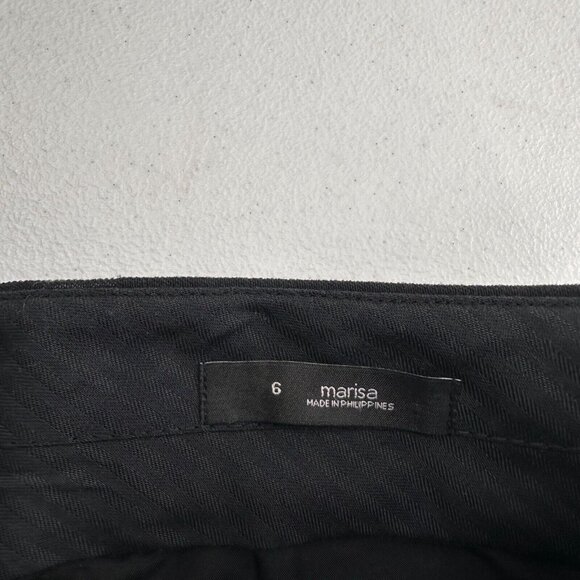 Loft Marisa Black Jacquard Ankle Pants Womens Size 6 Embroidered floral Office - Picture 3 of 12